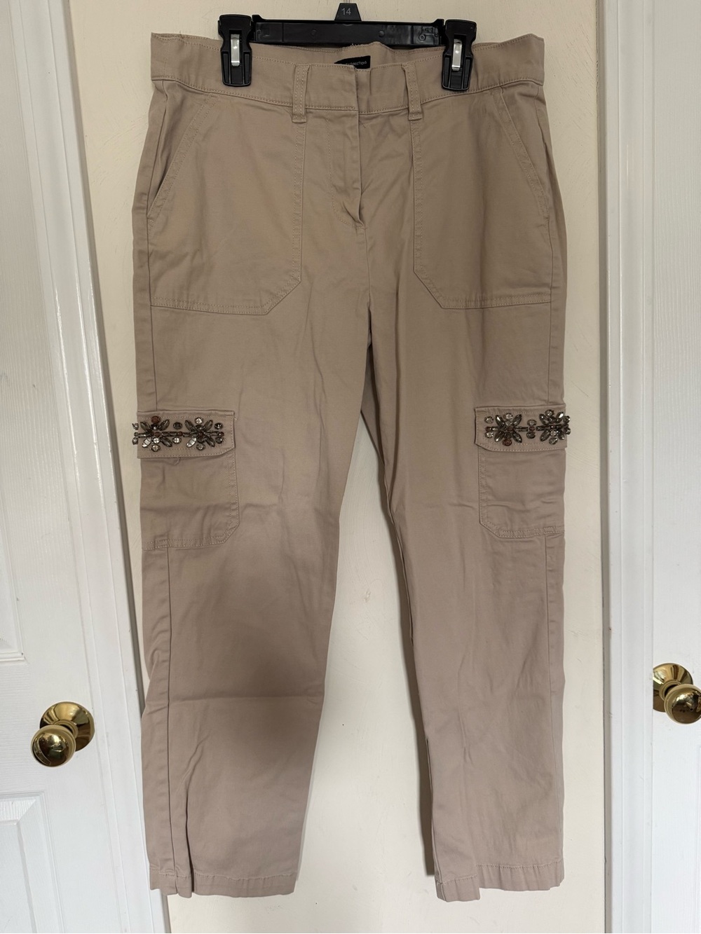 new directions Taupe Beaded Cargo Capris
